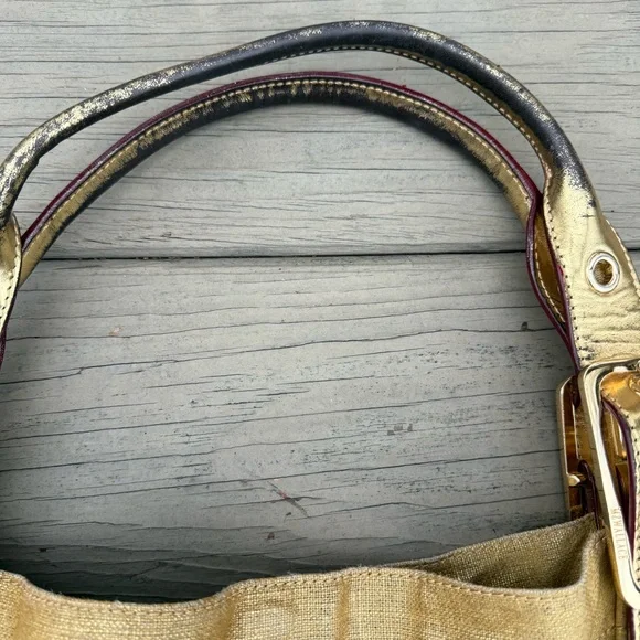 MZ Wallace tote bag purse in gold nylon - Picture 4 of 14